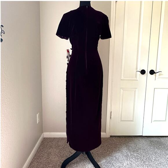 Maggy London Vintage Velvet Square Neck Side Button dress, RARE NWT, size 8 - Picture 4 of 8